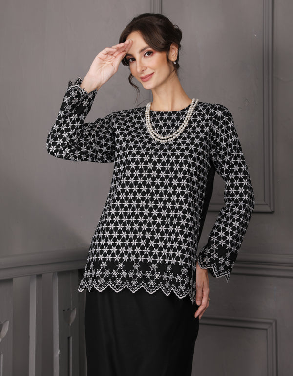 BAJU KURUNG KEDAH MADELYN (BLACK)